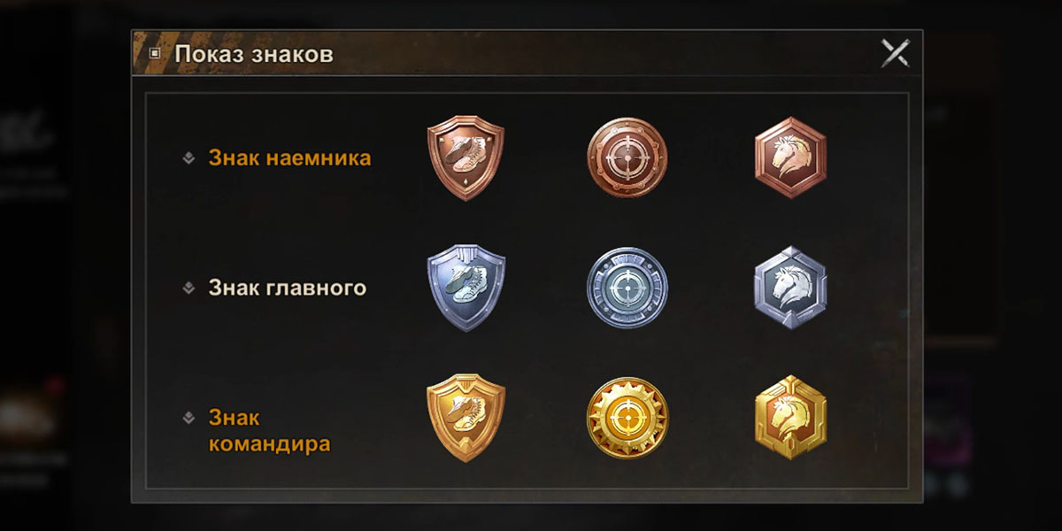 Знаки снаряжения Шефа